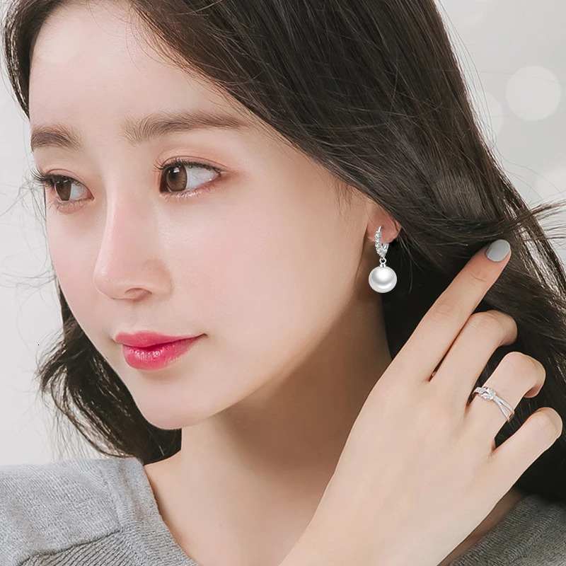 LByzHan Pearl Earrings Genuine Natural Freshwater Pearl 925 Sterling Silver Earrings Pearl Jewelry For Wemon Wedding Gift 250715