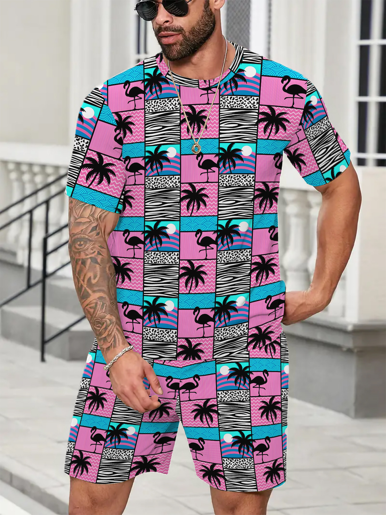 Summer Set Men Oversized T Shirt Shorts 2 Piece sets mens tracksuit designer luxury clothe