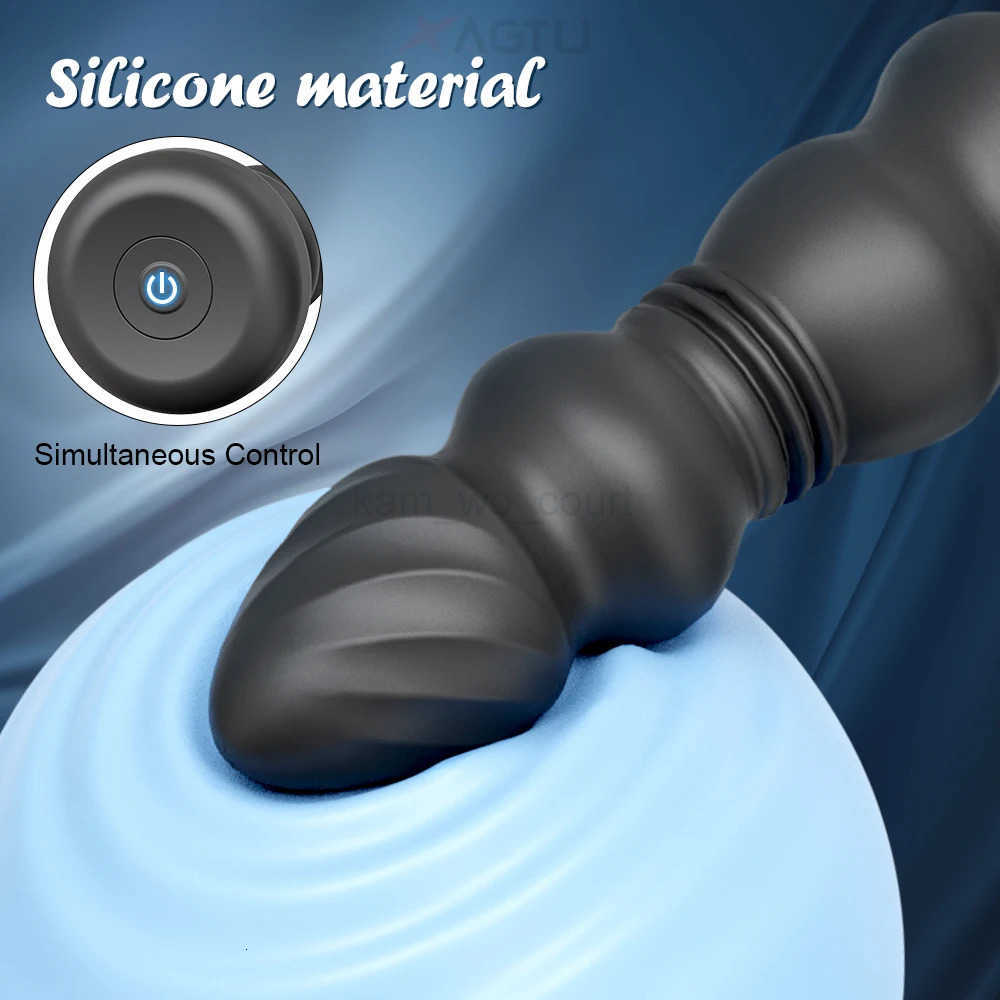 Thrusting Anal Beads for Men Prostate Massager Women Butt Plug Anal Vibrator Anal Balls Soft Silicone Masturbator Adult Sex Toy M250719
