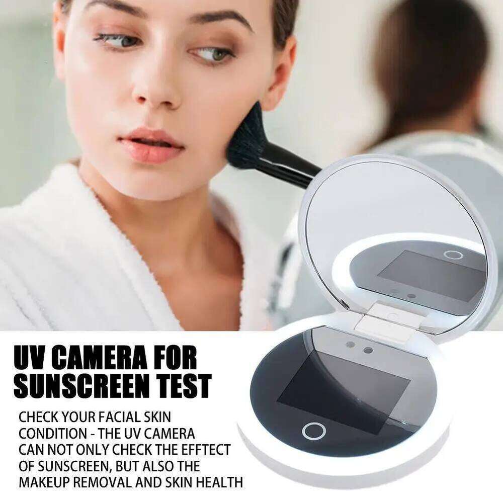 Smart Makeup Mirror Sunscreen Detection UV Sunscreen Testing Portable LED Light Makeup Mirror