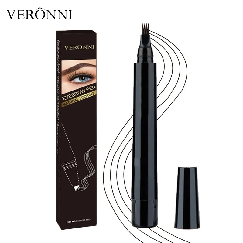 VERONNI natural color four-pronged eyebrow pencil waterproof and sweat-proof four-pronged eyebrow pencil easily create eyebrow 250712