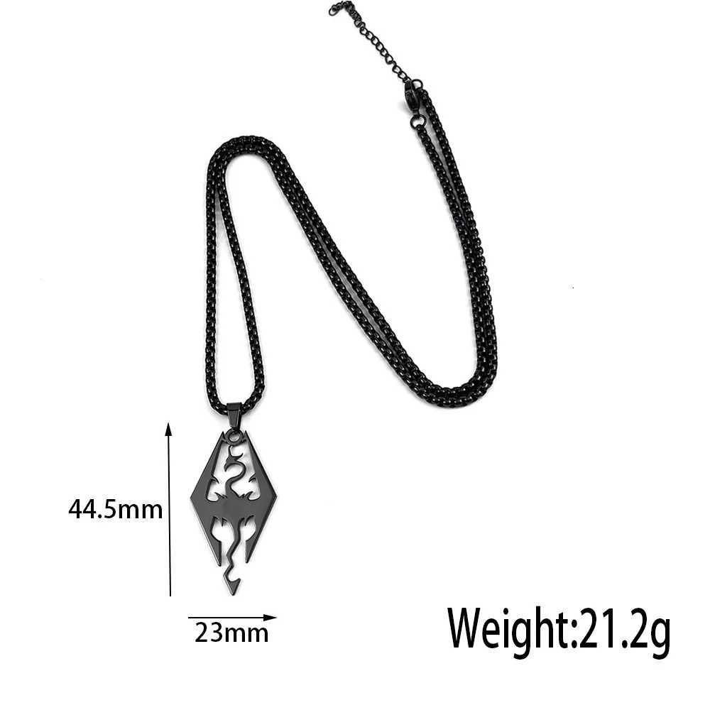 Gothic Witchcraft Dragon Pendants Satan Viking Wolf Owl Wizard Necklace Stainless Steel Goth Dragon Black Mens Necklace Jewelry W250718