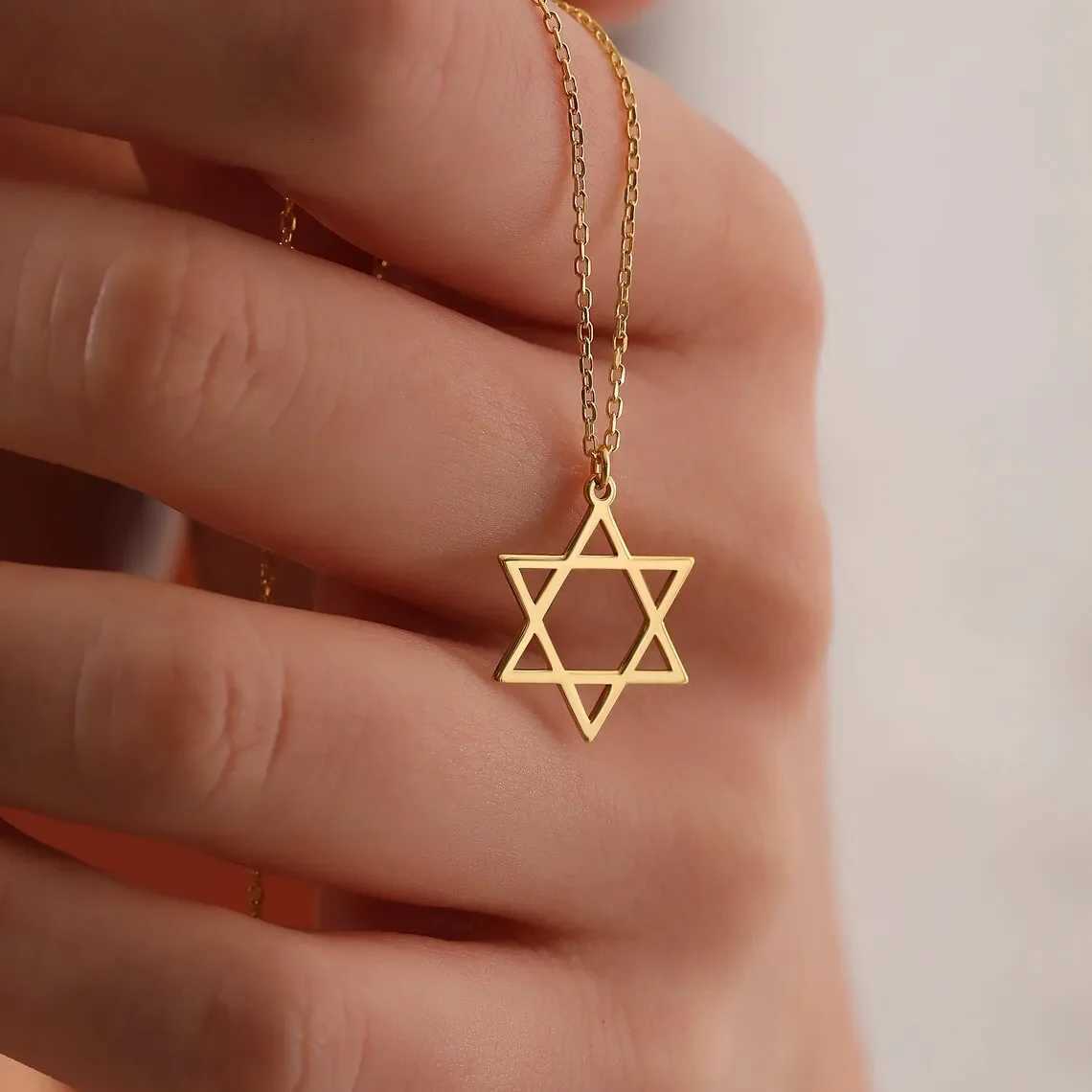 Trendy Star of David Pendant Necklace for Wen Stainss Steel Je Symbols Necklace Mens Religious Amut Jewelry Gifts W250718