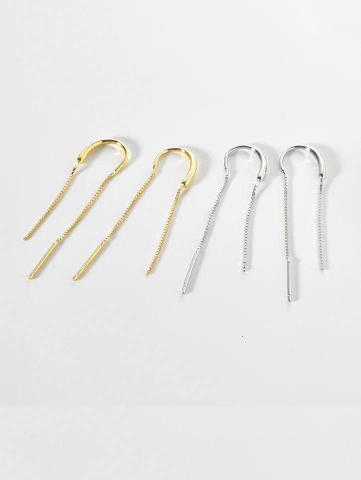 DPLAOPA 925 Sterling Silver Long Chain Drop Earring Fine Simple Delicate Party Birthday Gift Jewelry For Women 250715