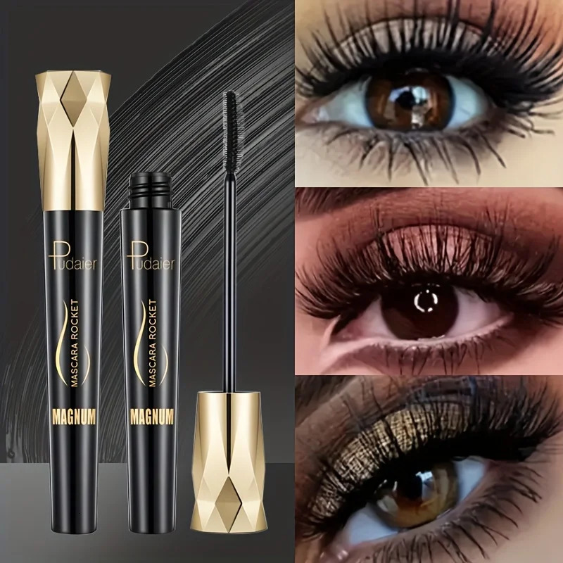 1pc Pudaier Fiber Lash Mascara - Waterproof Smudge-Proof Long-Lasting Black Extensions Natural Look No Flaking or Clumping 250717