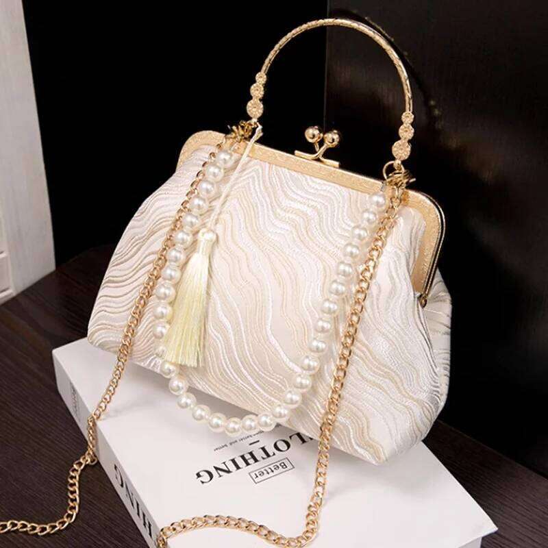 New Pearl Bead Women's High Quality Women Handbag Versatile Crossbody Shoulder Bag