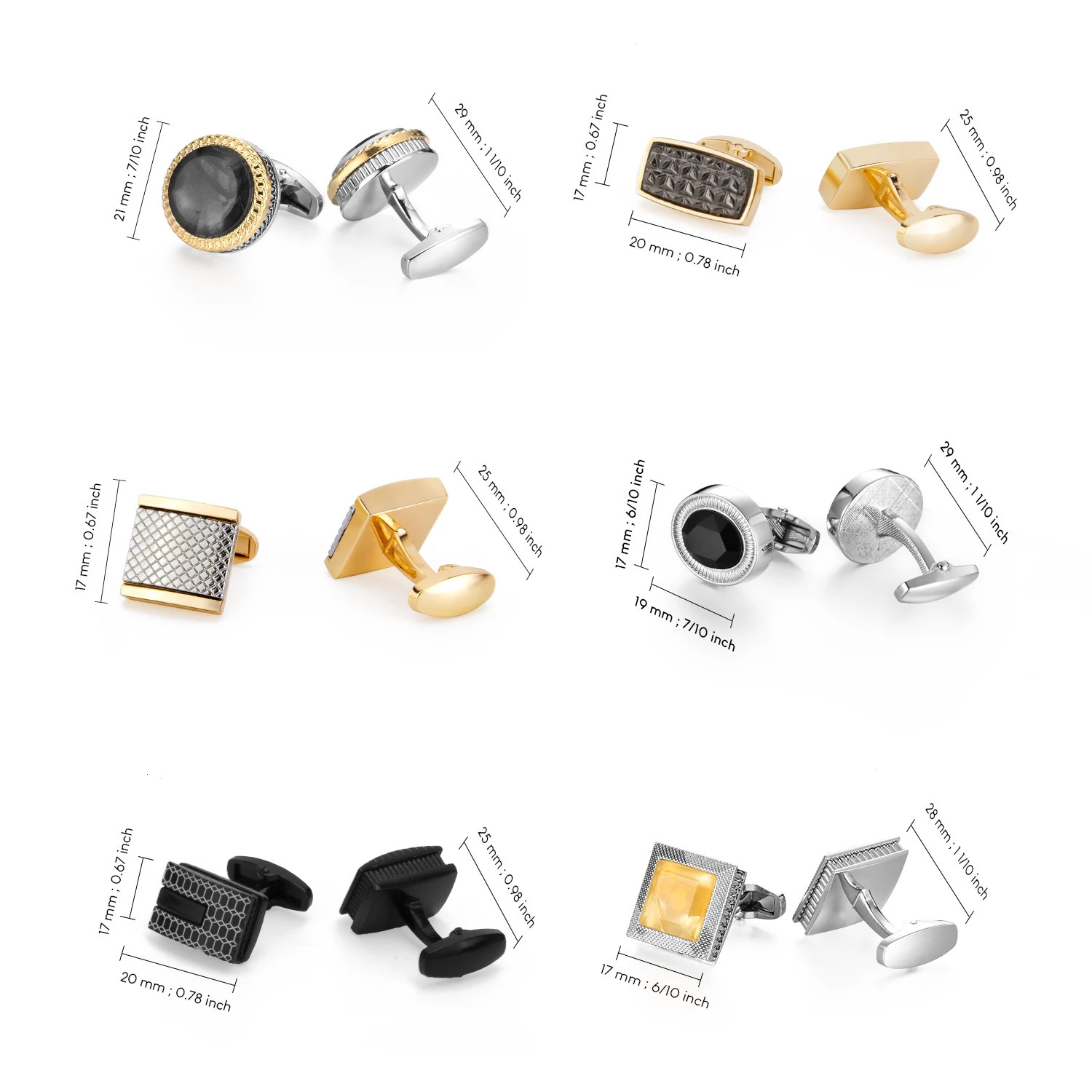 Cufflinks Man Shirt French For Mens Wedding Sleeve Button Square Cuff Men Cufflink Tie Clip Goldplated 250715