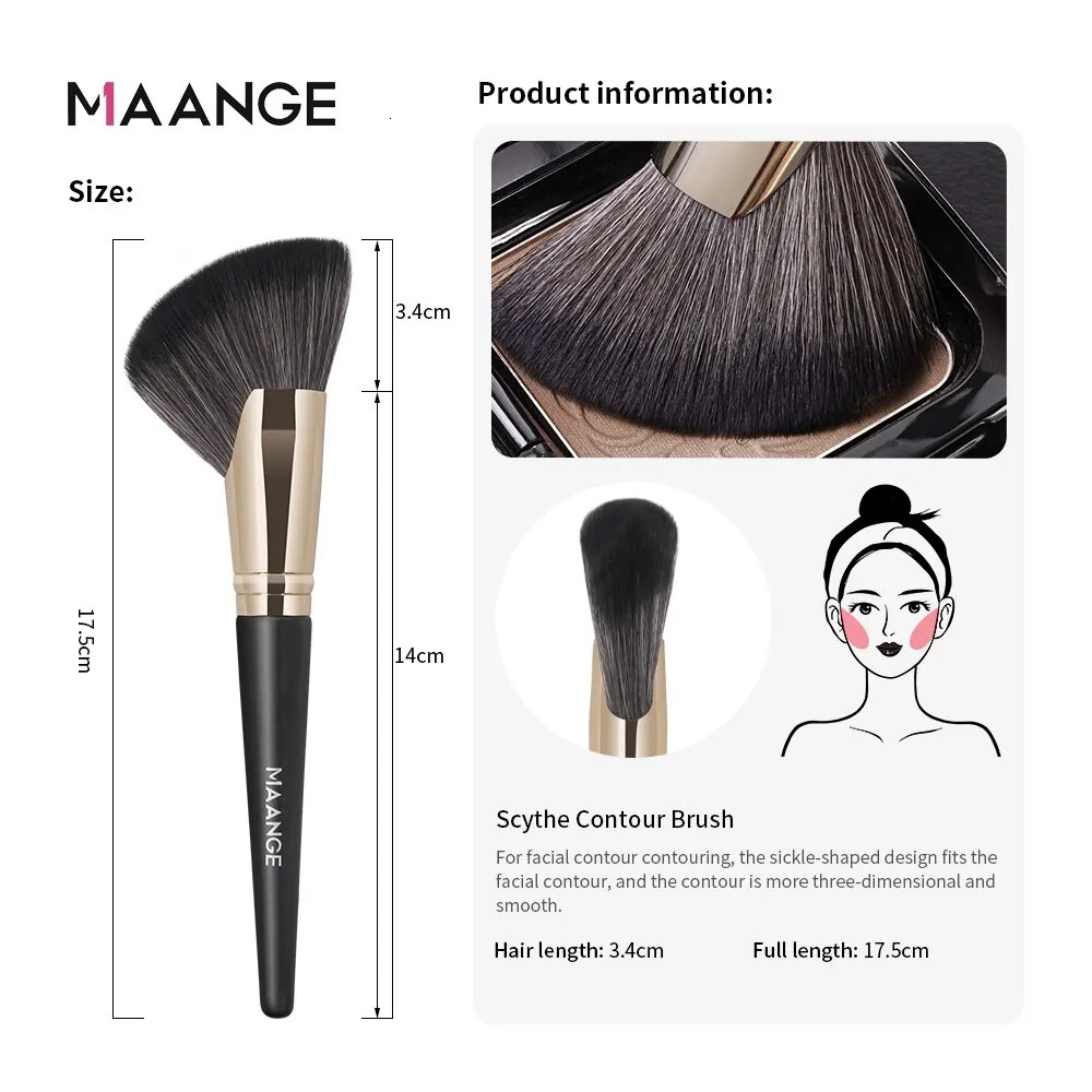 MAANGE Dense Blush Bronzer Brush Angled Makeup Premium Perfect For Face Contouring Highlighting Creams Powders 250714