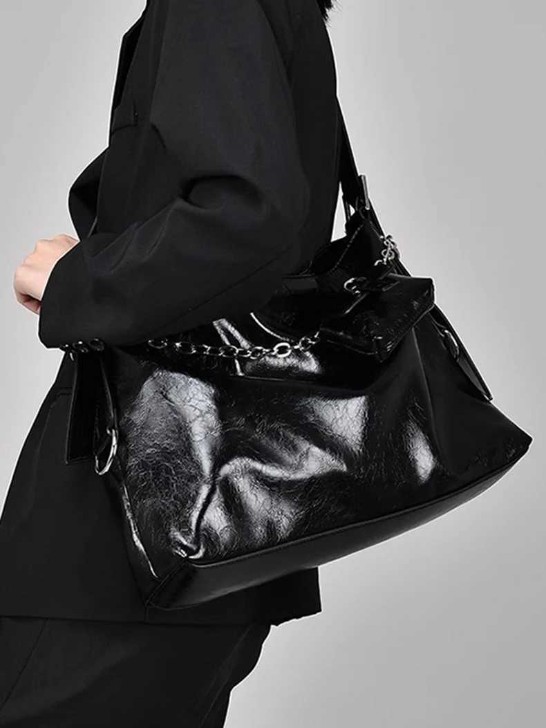 Fi Motorcyclist Fems Sahel Tote Bag with Coin Purse Sier Soft PU Leather Capacity Underarm Bags Wens Shoulder Bag Y250718