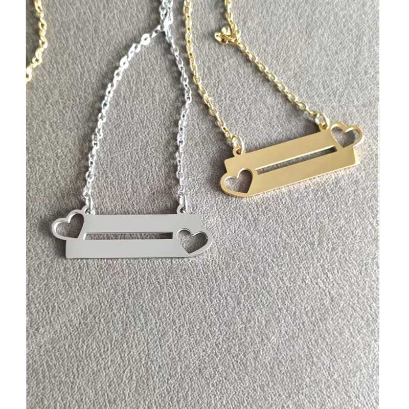 10pcs/lot 13*35mm Stainless Steel Blank Bar Necklace for Women Necklaces Simple Pendant Stainless Steel Jewelry W250718