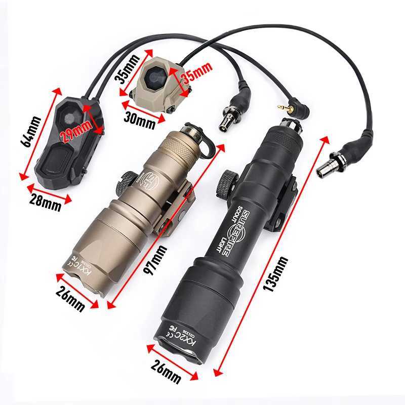 Tactical Airsoft M300 M600 Surir Flashlight AXON Dual Function Red Prure Switch WADSN M600 Hunting Rif Scout LightXJ250718