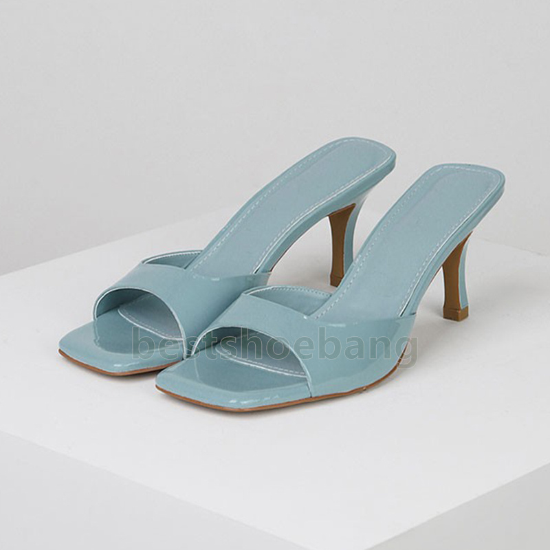 summer designer sandals luxury elegant high heels sandal women mid heel patent leather sandale fashion party casual daily womens sandals