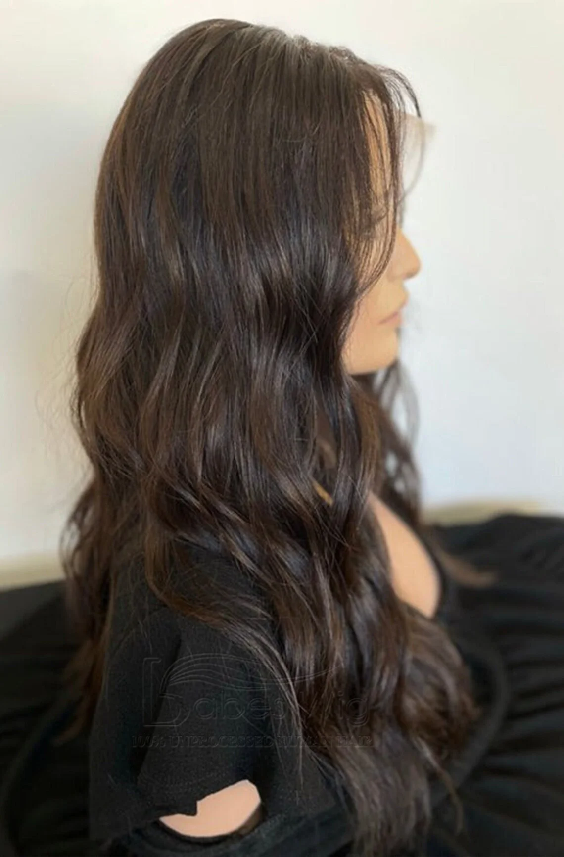 Dark brown wavy HD lace raw virgin human hair wig preplucked loose wave natural human hair lace front wig fashion european style