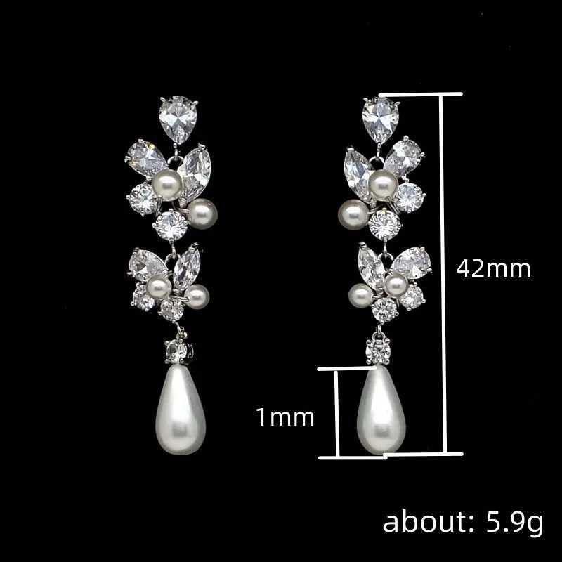 8Aesthetic Bridal Imitation Pearl Dangle Earrings Luxury Trendy Engagement Wedding Ear Accessories for Women Newly Jewelry XJ250718