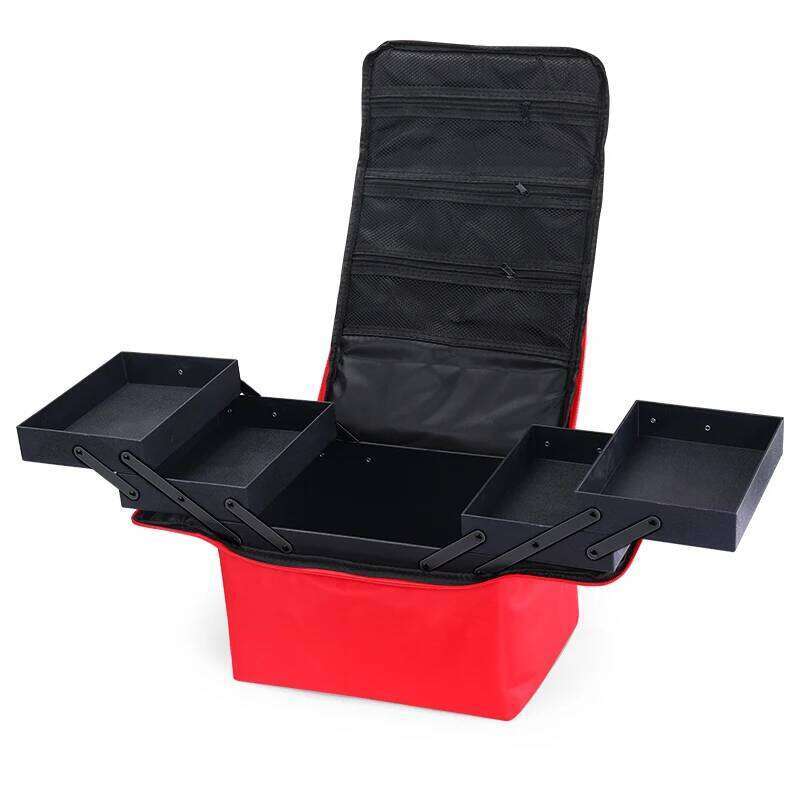Large Makeup Carrying Train for Women, Travel Bag Storage Box,4 Tier Professional Nail Organizer Case with Adjustable X250718 X250718