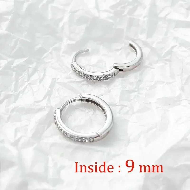 2PCS Stainless Steel Minimal Hoop Earrings Crystal Zirconia Small Huggie Thin Cartilage Earring Helix Tragus Piercing Jewelry XJ250718