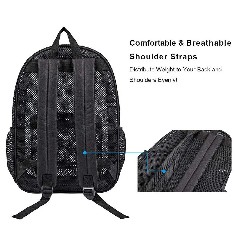 Simple Mesh Backpack Outdoor Travel Beach Bag Trendy Student School Bag 250714