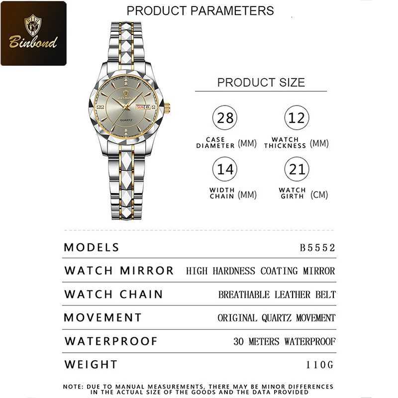 100% Women Watches Luxury Fashion Watch Waterproof Luminous Date Stainless Quartz Ladies Wristwatch Girlfriend Lovers Gift W250718