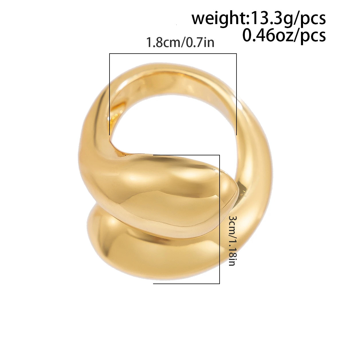 Ingemark Exaggerated Punk Smooth Water Drop Snake Rings for Women Vintage Geometric Adjustable Open Finger Ring Couple Jewelry 250716
