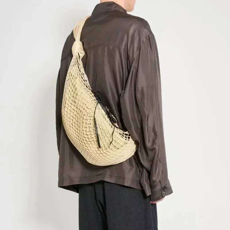 Designer Luxury Women's Summer Lucky Croissant Filter 2025 New Brand Fashion Handbag Woven Mesh Shoulder Messenger Bag