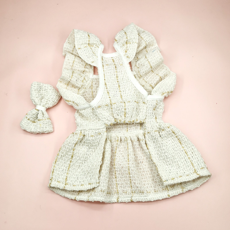 Designer Summer Dog Dress Black and white Dog Clothes, Spring and autumn Style Small Dog Yeddy Pet clothing, Little Cat Skirts