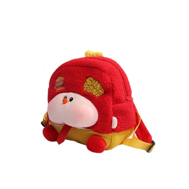 2025 Designer's New Cute Cartoon Plush Girl Backpack Lightweight Travel Backpack Multi functional Plush Backpack