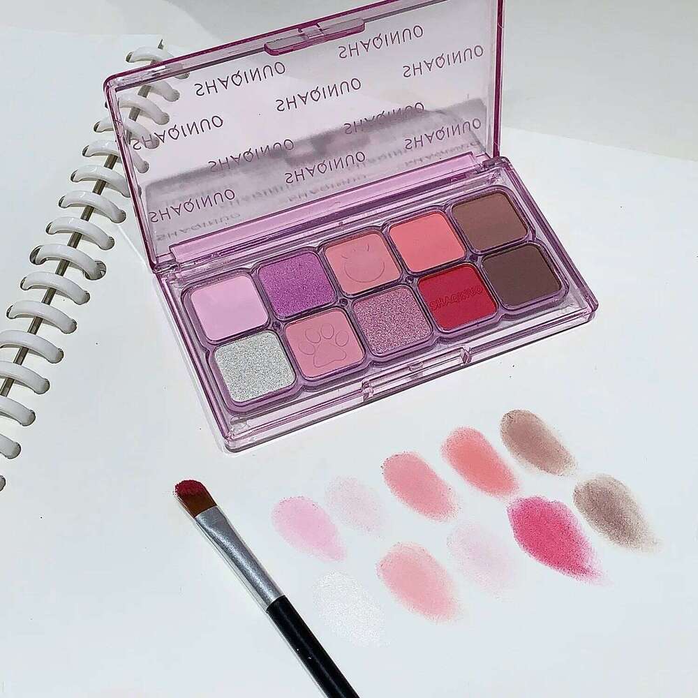 10-Color Eyeshadow Shimmer Matte Low Saturation Orange Brown Milk Tea Color Shadow Makeup Palette Korean Eye Pigment X250719