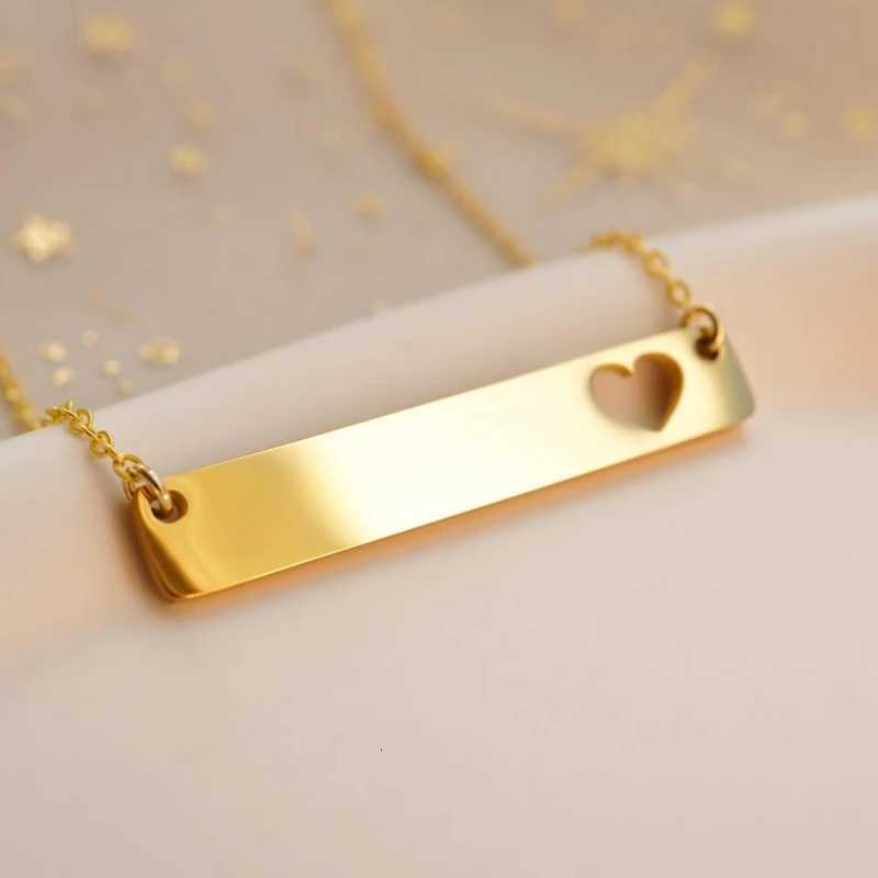 5pcs/lot 35*6mm Stainless Steel Necklace Blank Bar Necklace for Women Necklaces Simp Bar Pendant Stainless Steel Jewelry W250718