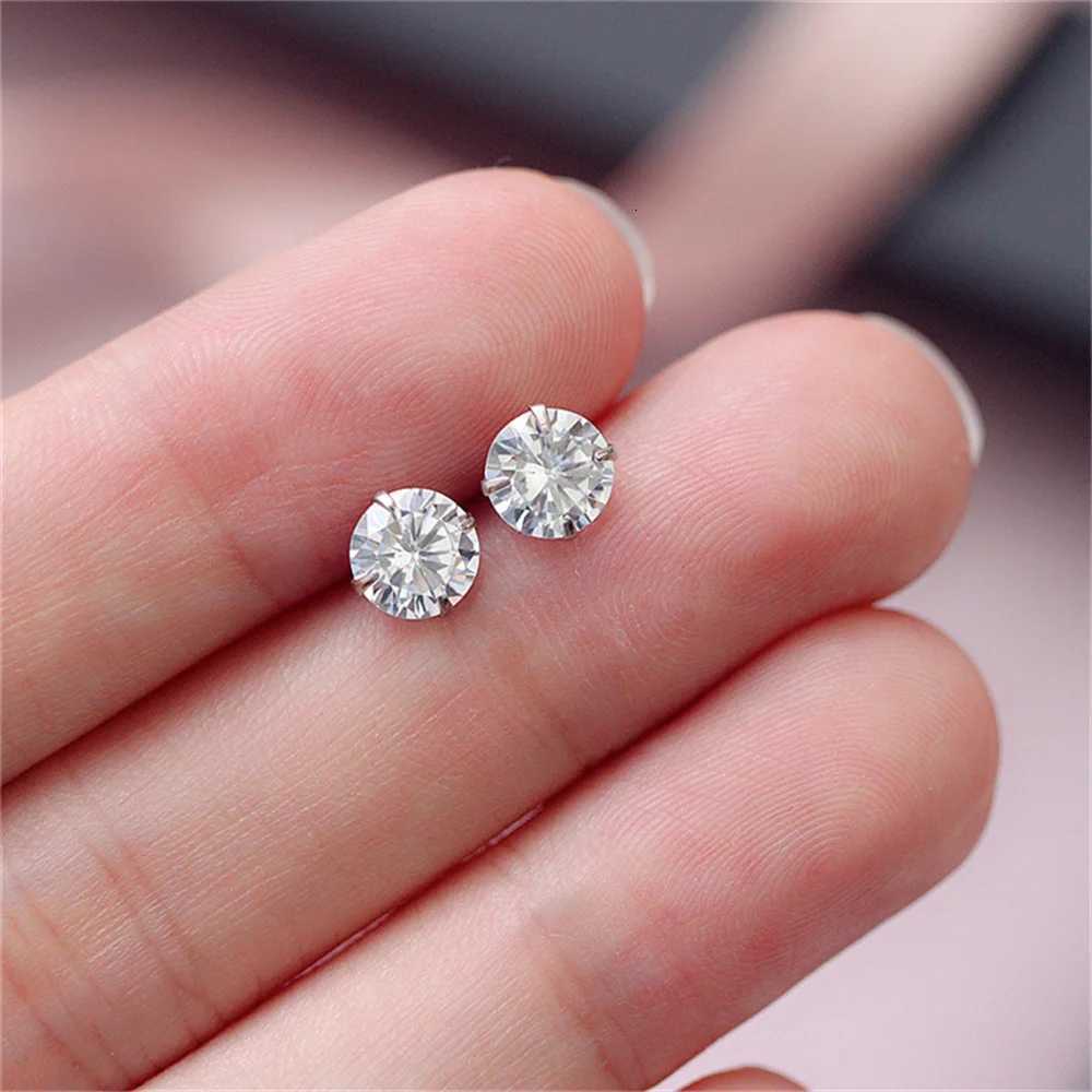 Mens Zircon Silver Color Stud Earrings Hip Hop Rhinestone Earrings for Women Mens Street Jewelry Elegant Fashion Accessories XJ250718