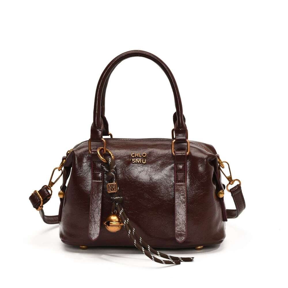 Korean Style Handbag for Women 2024 New Winter Single Shoulder Crossbody High-End Boston Pillow Bag