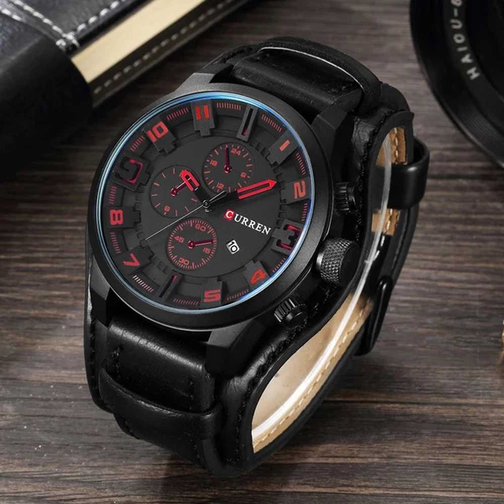 Current Top Brand Luxury Mens Watches Male Clocks Date Sport Military Clock Leather Strap Quartz Business Men Watch Gift 8225 W250718