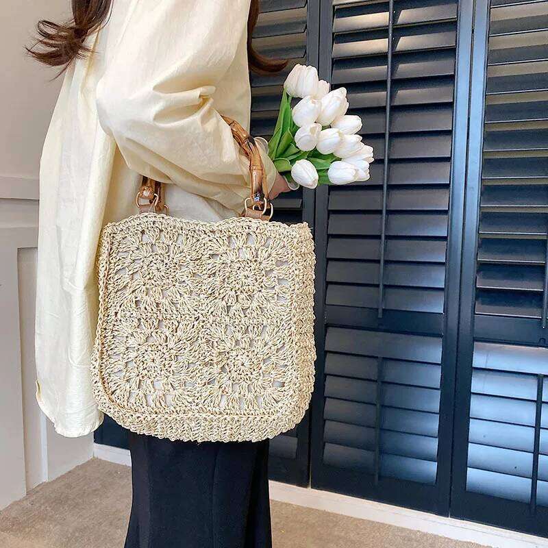 Women's Designer Bag Ladies Straw Woven Handbag Women Summer Holiday Beach Commute Casual Tote Fashion Retro Large Capacity Shoulder Bags