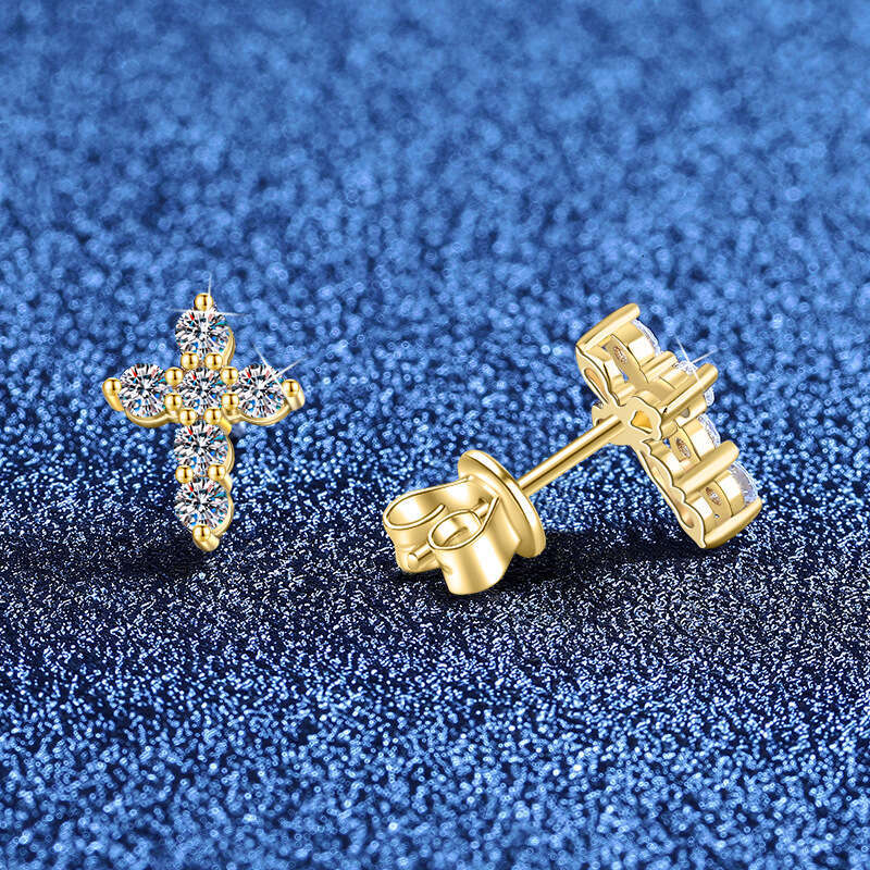 S Pure Sier Simple Korean Style Cross D Color 36 Points Moissanite Earrings for Women ad8