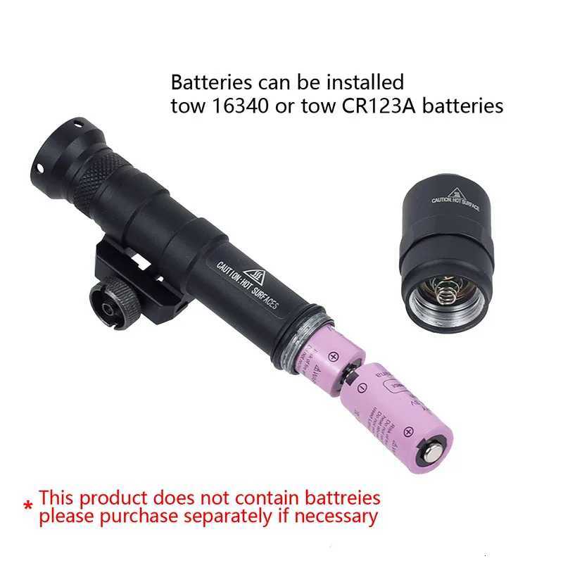 Tactical M600 M300B M300A Airsoft Weapon Flashlight Hunting Scout Torch Rif AR15 Gun D Light Button Red SwitchXJ250718