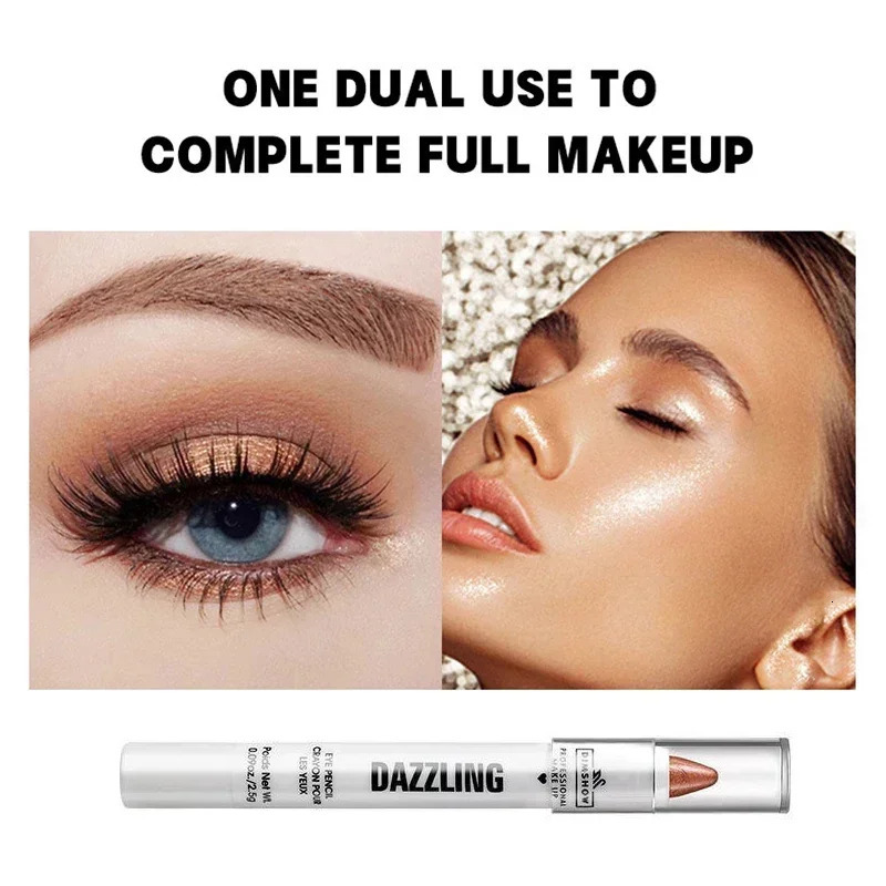 12 Colors Pearlescent Eyeshadow Pencil Waterproof Long Lasting Glitter Shimmer Eye Shadow Pen Eyeliner Stick Eyes Makeup Tools 250717