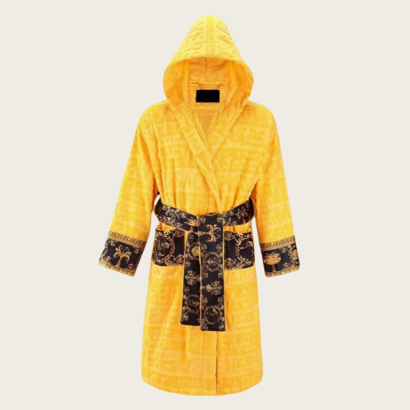 Casual designer bathrobe luxury stand collar sleep robe man classical letter long sleeve night robe thick warm fur sleepwear designer woman home dh072