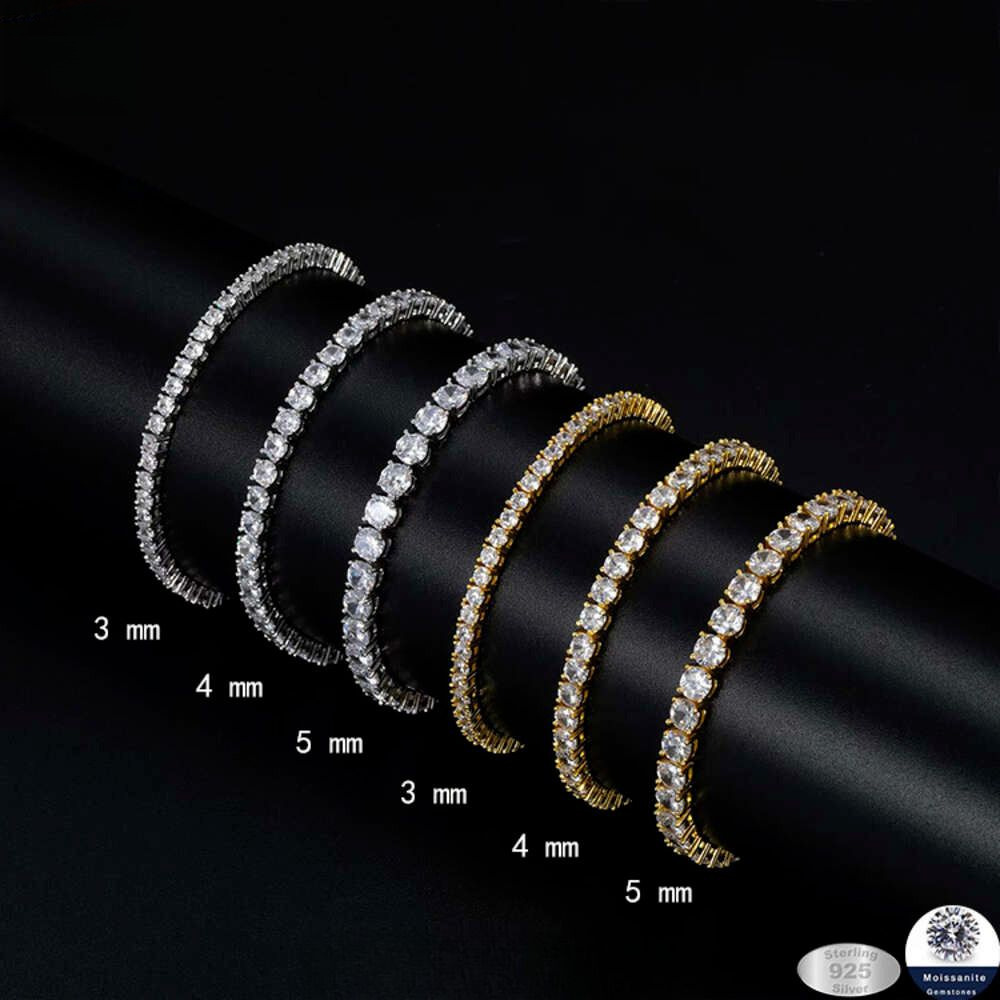 Single row hip-hop necklace 3mm 4 5mm alloy water dia tennis chain for men and women Tennis Chain jewelry