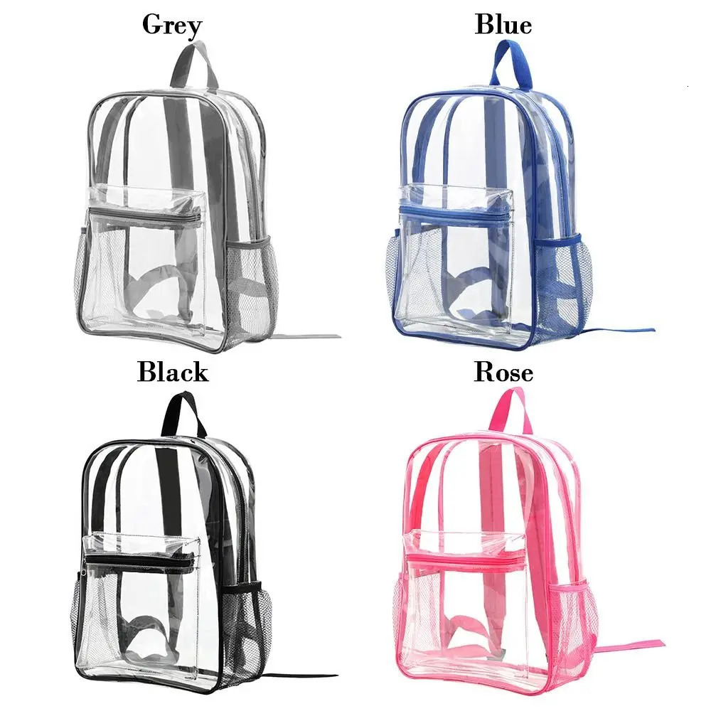 Transparent PVC Outdoor Sports Fitness KnapsackTravel Visible Backpack Large Capacity Waterproof Shoulders Bag Student backpack 250714