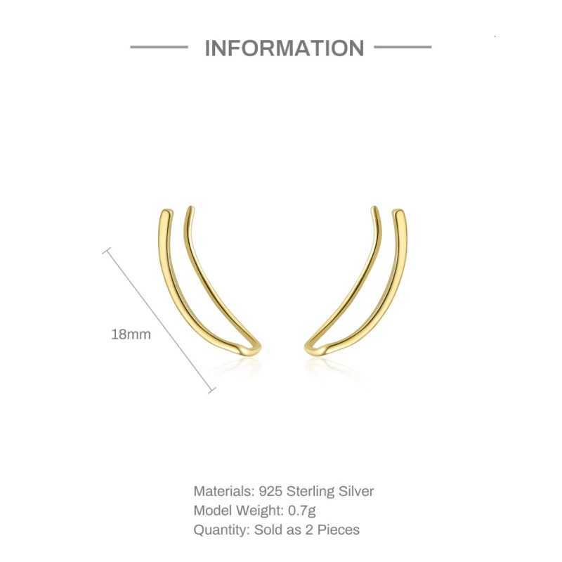 925 Sterling Silver Smooth Long Line Ear Climber Stud Earrings For Women Minimalist Ear Crawlers Stud Piercing Jewelry XJ250718