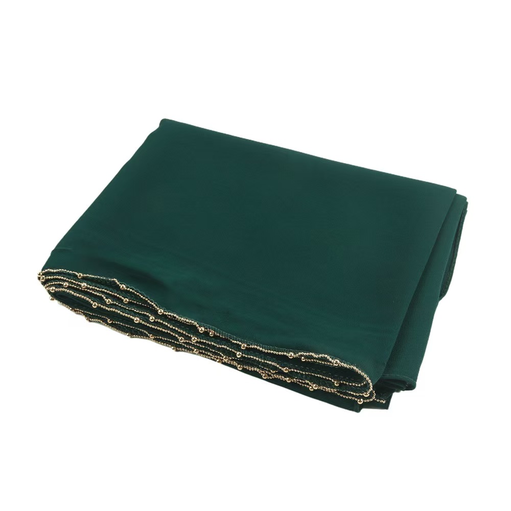 T1255 chiffon gold chain long scarf spring and summer new single-sided solid color simple headscarf