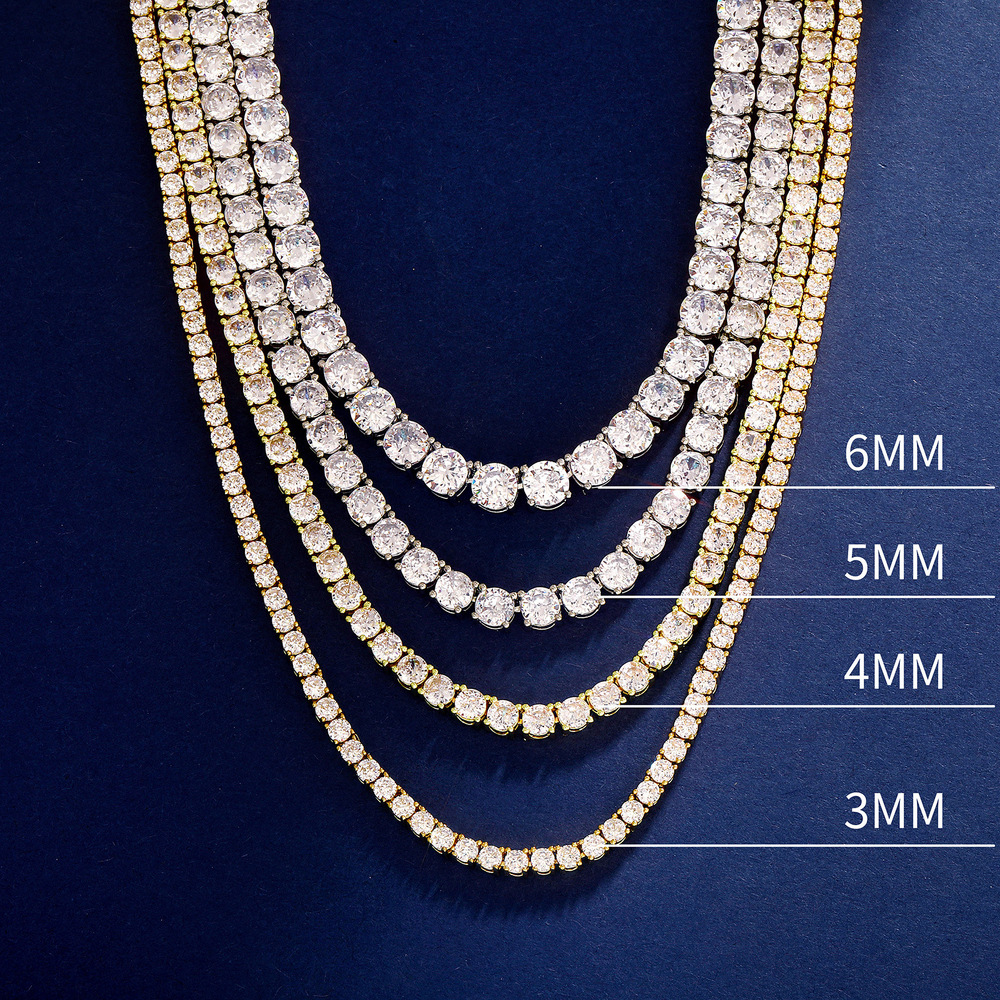 GRA Certified VVS Moissanite Tennis Chain Iced out Dainty Hip Hop Jewelry Women's Necklace Bracelet High-Quality Bling Bling Accessory