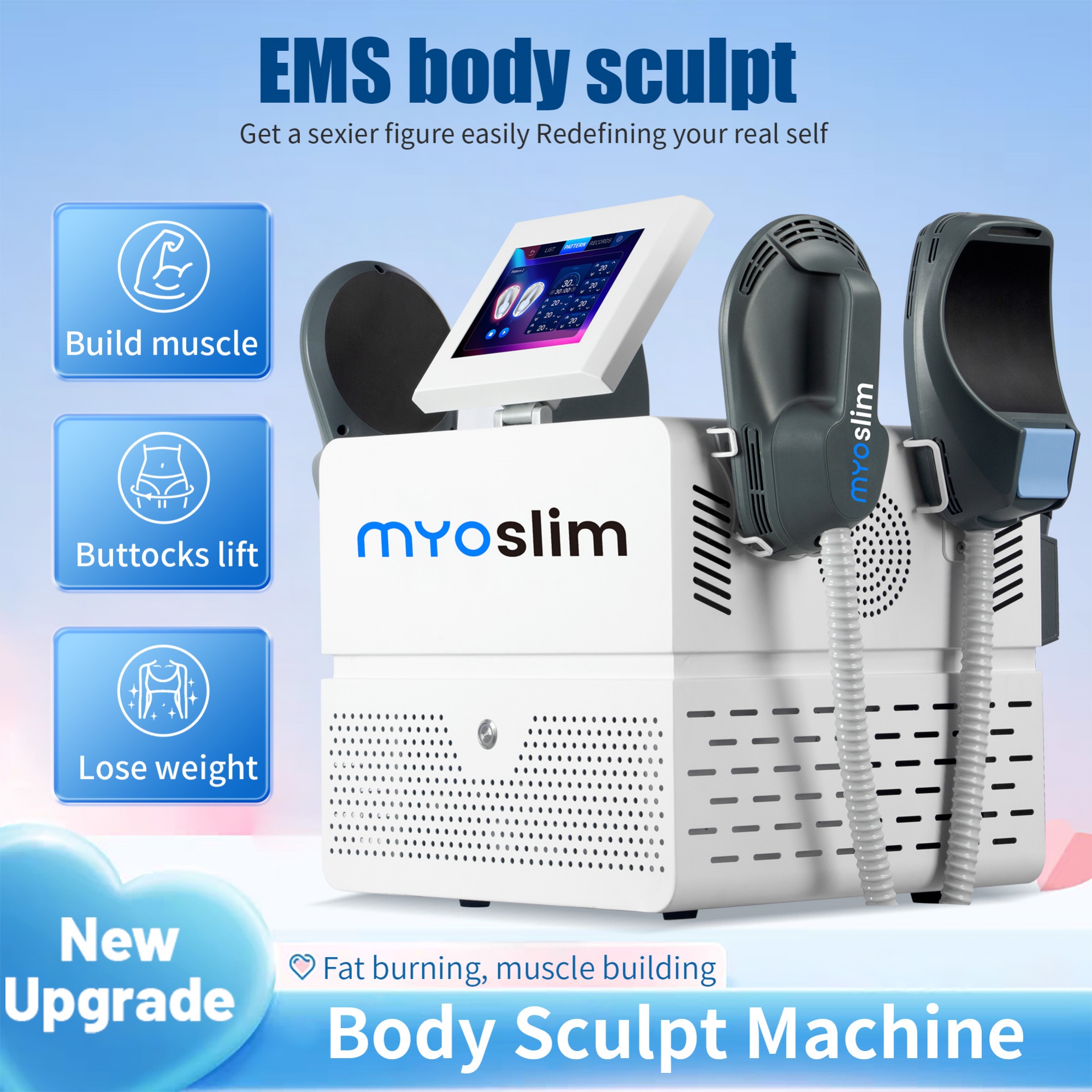 Professional Myoslim NEO 6500W RF Machine Hi-EMT Body Sculpting Fat Burning EMS Slimming Beauty Equipment