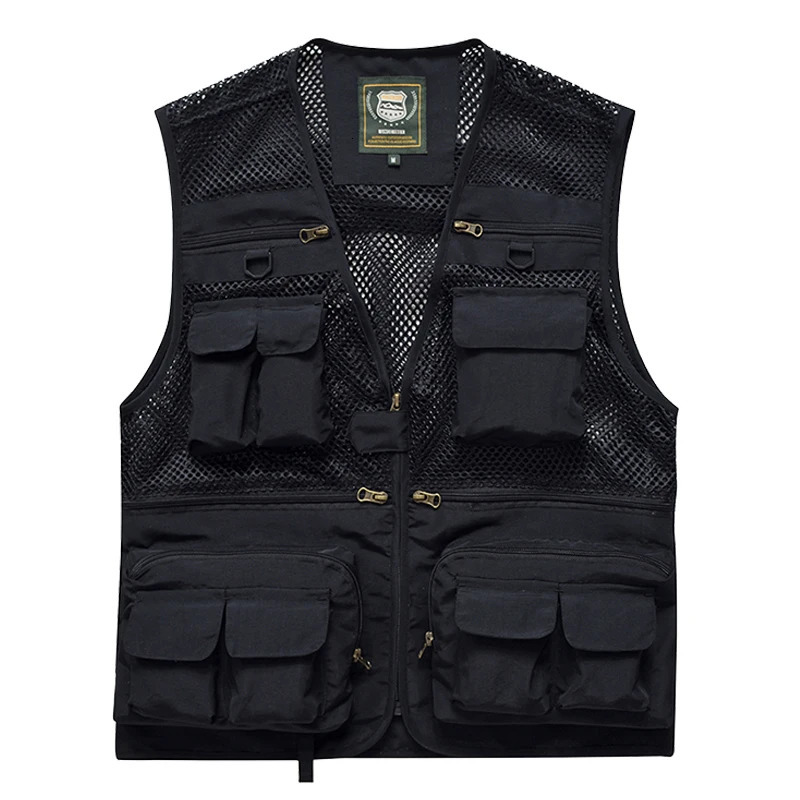 2024 Outdoor multi pocket vest pography fishing mens camisole mesh thin jacket Loose in summer 250707