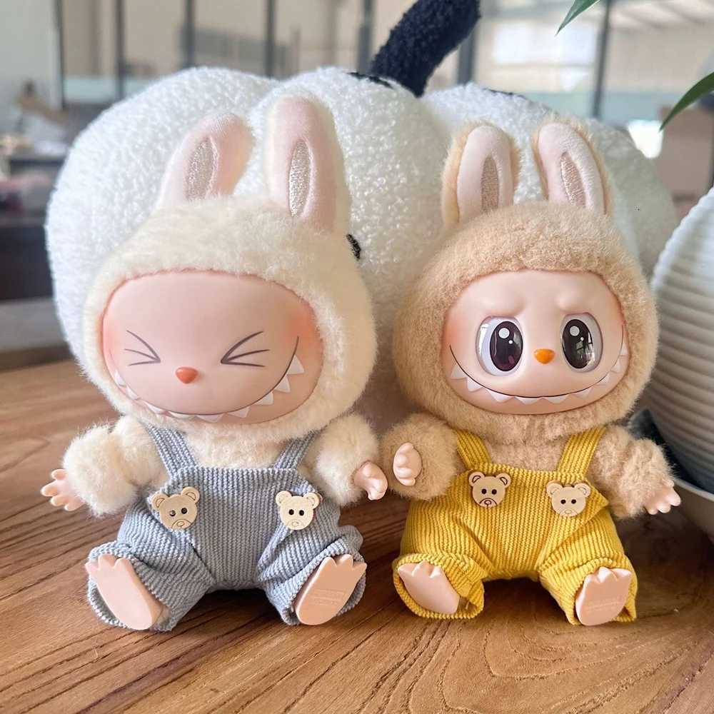 For Labubu Clothes Mini Doll Outfit Accessories for 15-17cm Labubu Doll Idol V1 V2 Bear Overalls T-shirt Set Clothing Gift y250719