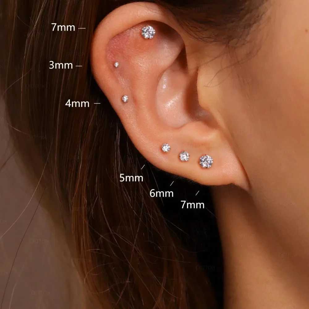20G 3-8mm Tiny Stainless Steel Flatback Stud Earrings for Women Men Cartilage Tragus 0.8mm Piercings JewelryXJ250718