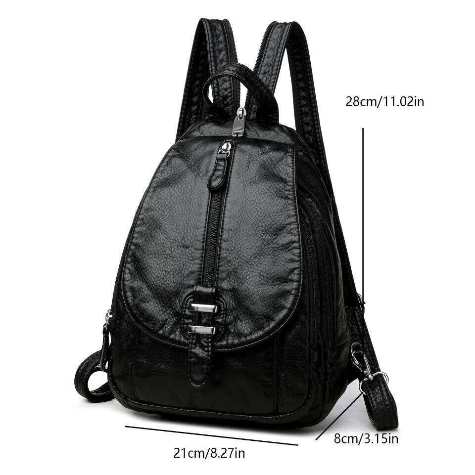 Designer Luxury Washed Leather Women Shoulder Crossbody Bag For Teenage Girls Multi-Function Bagpack Ladies Travle School Back Pack Chest Sac