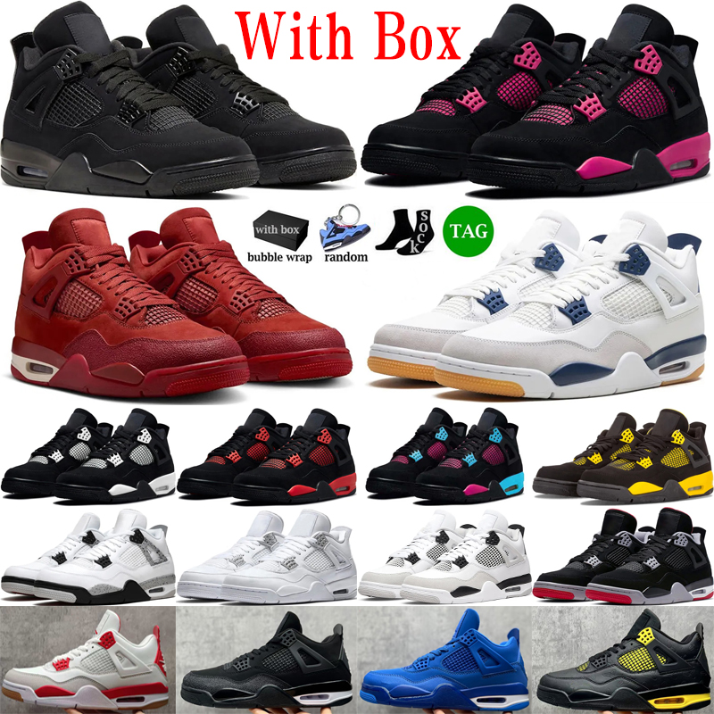 2025 With box Designer shoes 4 basketball shoes for men women Black Cat Military Sail Red Thunder White Oreo Brick by Brick Blue University outdoors sneakers
