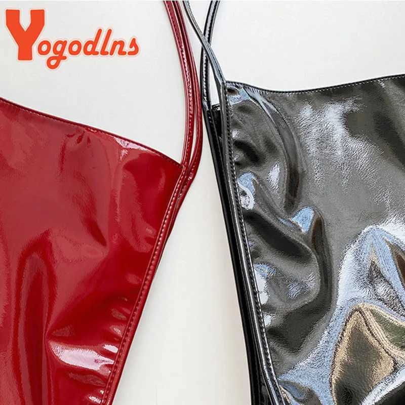 Yogodlns Luxury Patent Leather Tote Bag Fem Large Capacity Shoulder Bag Advanced Lady Top-handle Bag Shopping Bag Underarm Bag Y250730