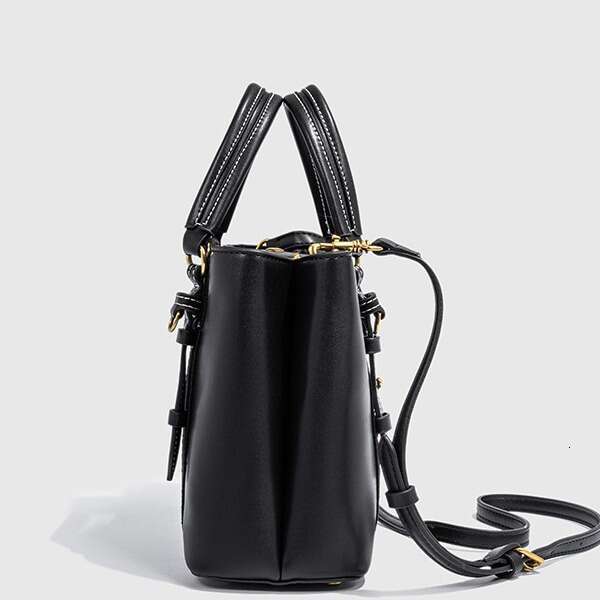 Leather Bag Bucket Bag Tote Bag Trendy Women S New Black Mini City Handbag Crossbody Versatile Shoulder Bucket Bag