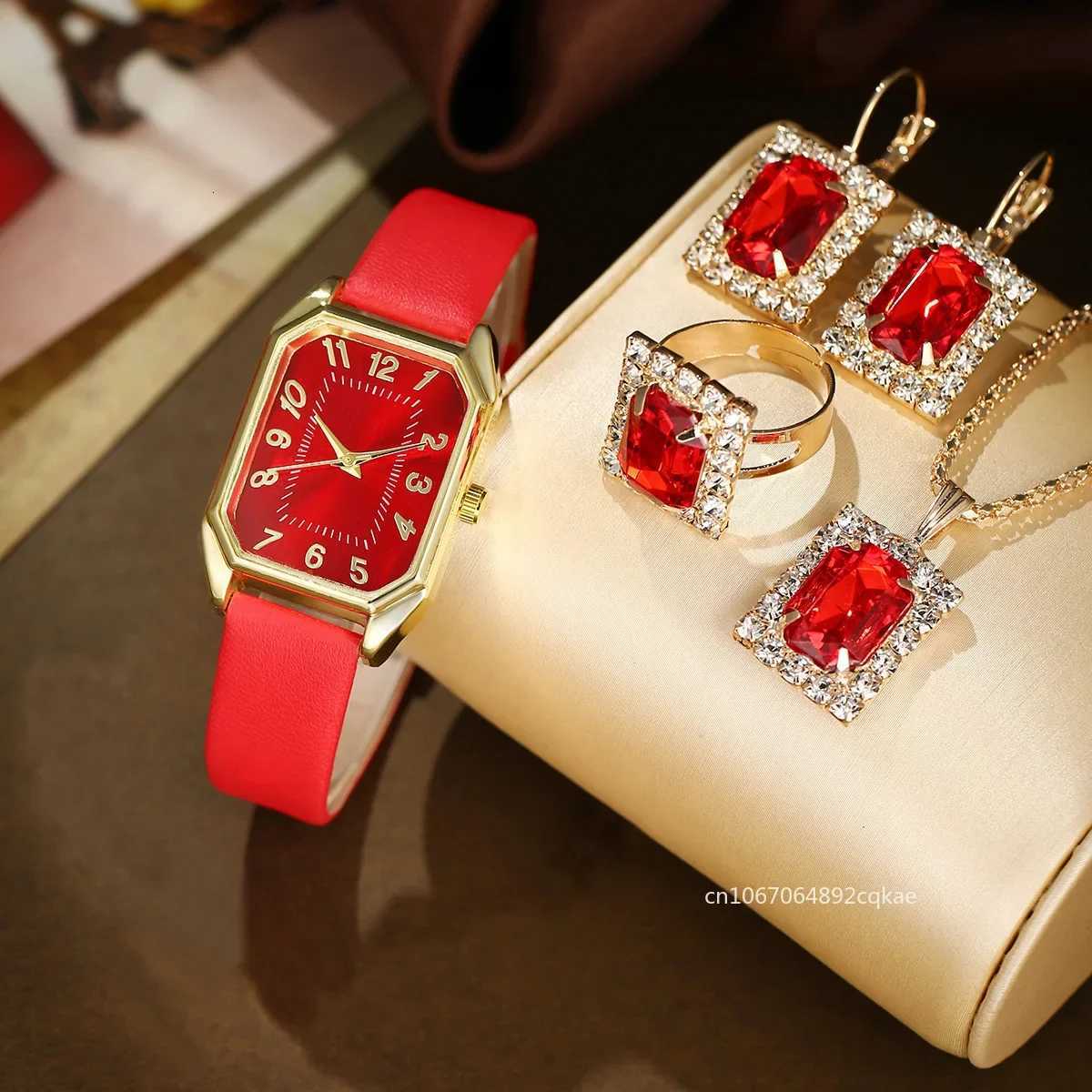 6/5/1PCS Luxury Fashion Square Womens Watches Brand Ladies Quartz Wristwatch Jewelry Set Classic Simple Femme Relogio Feminino W250718